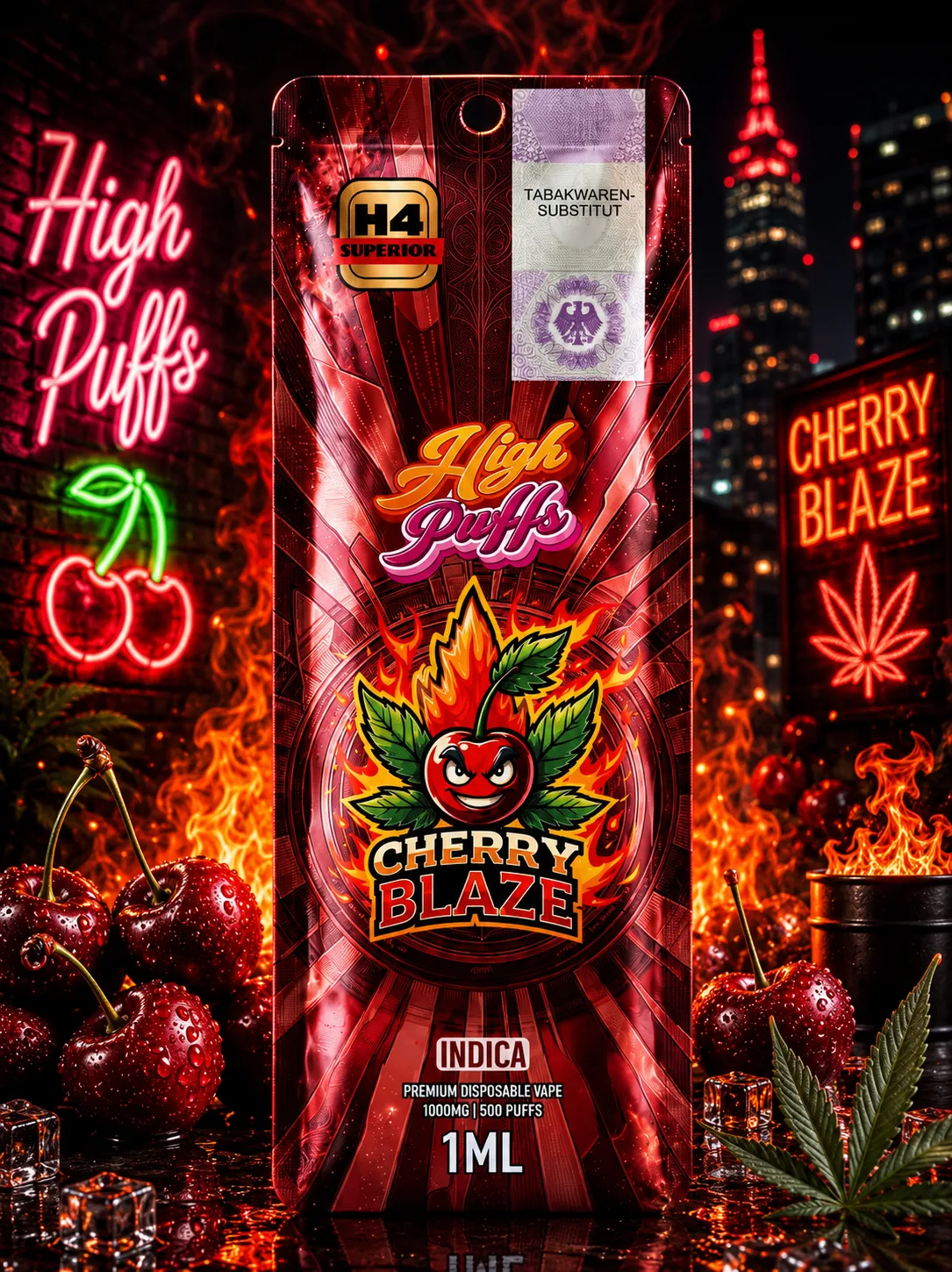 High Puff Cherry Blaze Einweg-Vape